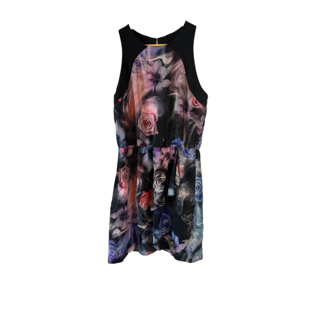 AMANDA UPRICHARD 100% Silk Dress Women’s Large Floral Print Sleeveless L